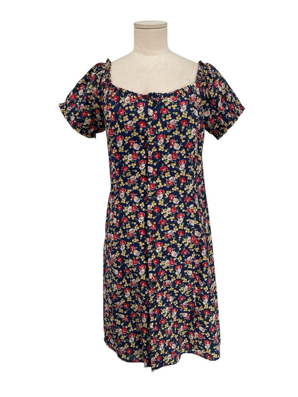 Vintage Ralph Lauren Y2K Dress Tartan Label Ditsy Floral Size 10